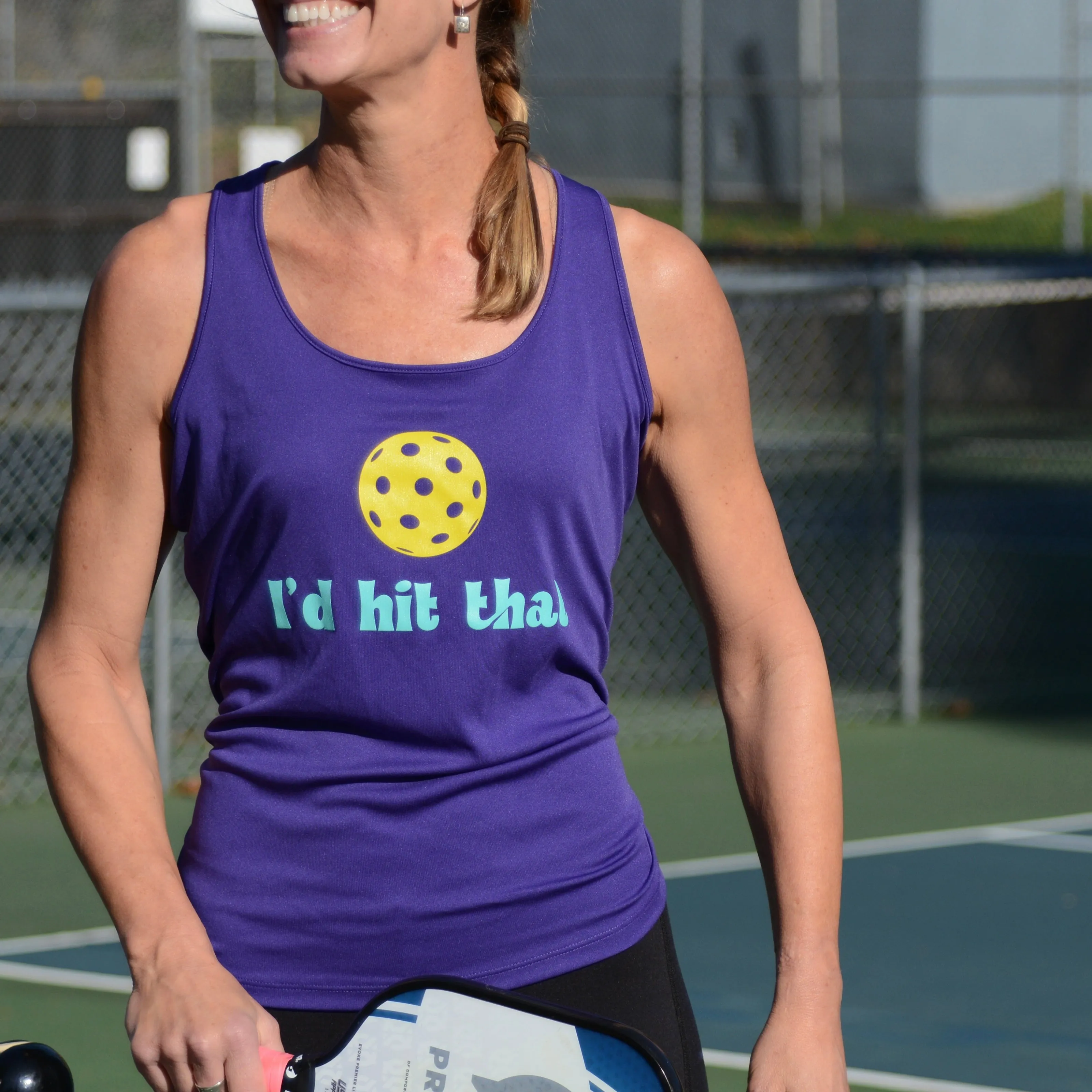 Racer Back "I'd hit that" Pickleball Purple