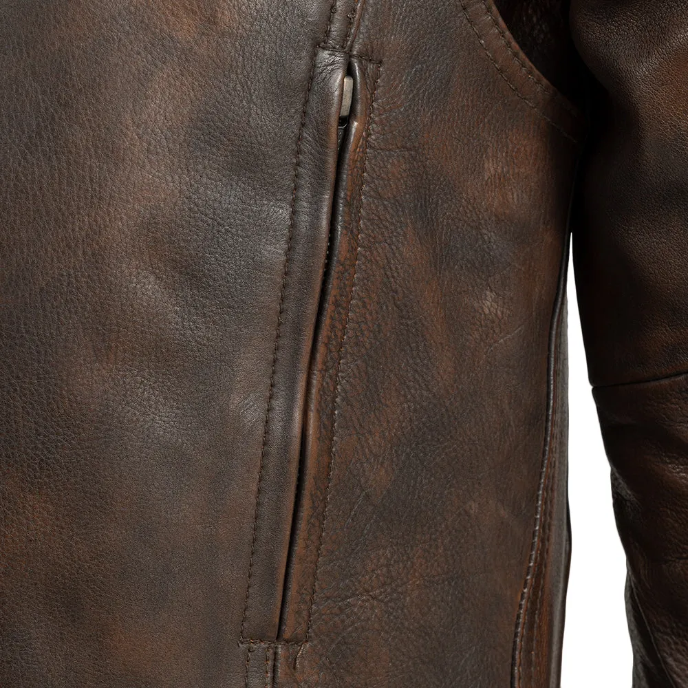 Raider Men's Motorcycle Leather Jacket - Copper