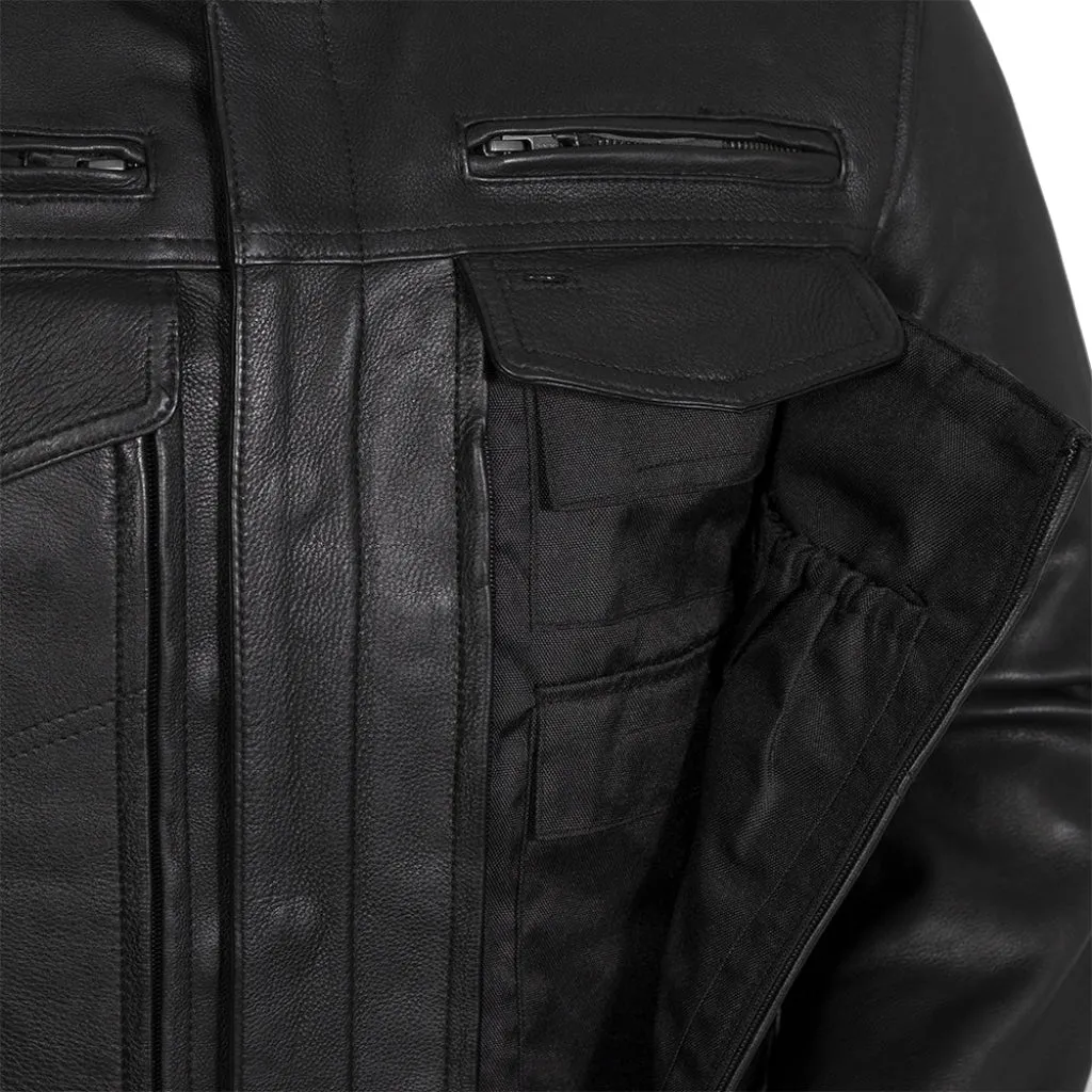 Raider Men's Motorcycle Leather Jacket - Extreme Biker Leather