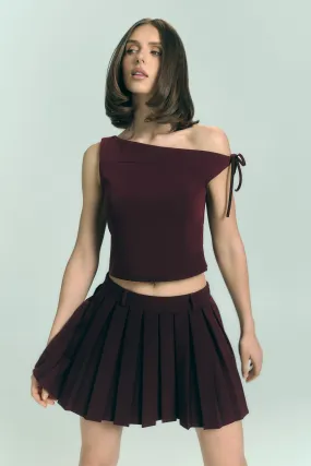 Ramsey Suiting Off Shoulder Top - Plum