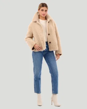 Reversible Long Hair Shearling Lamb Jacket