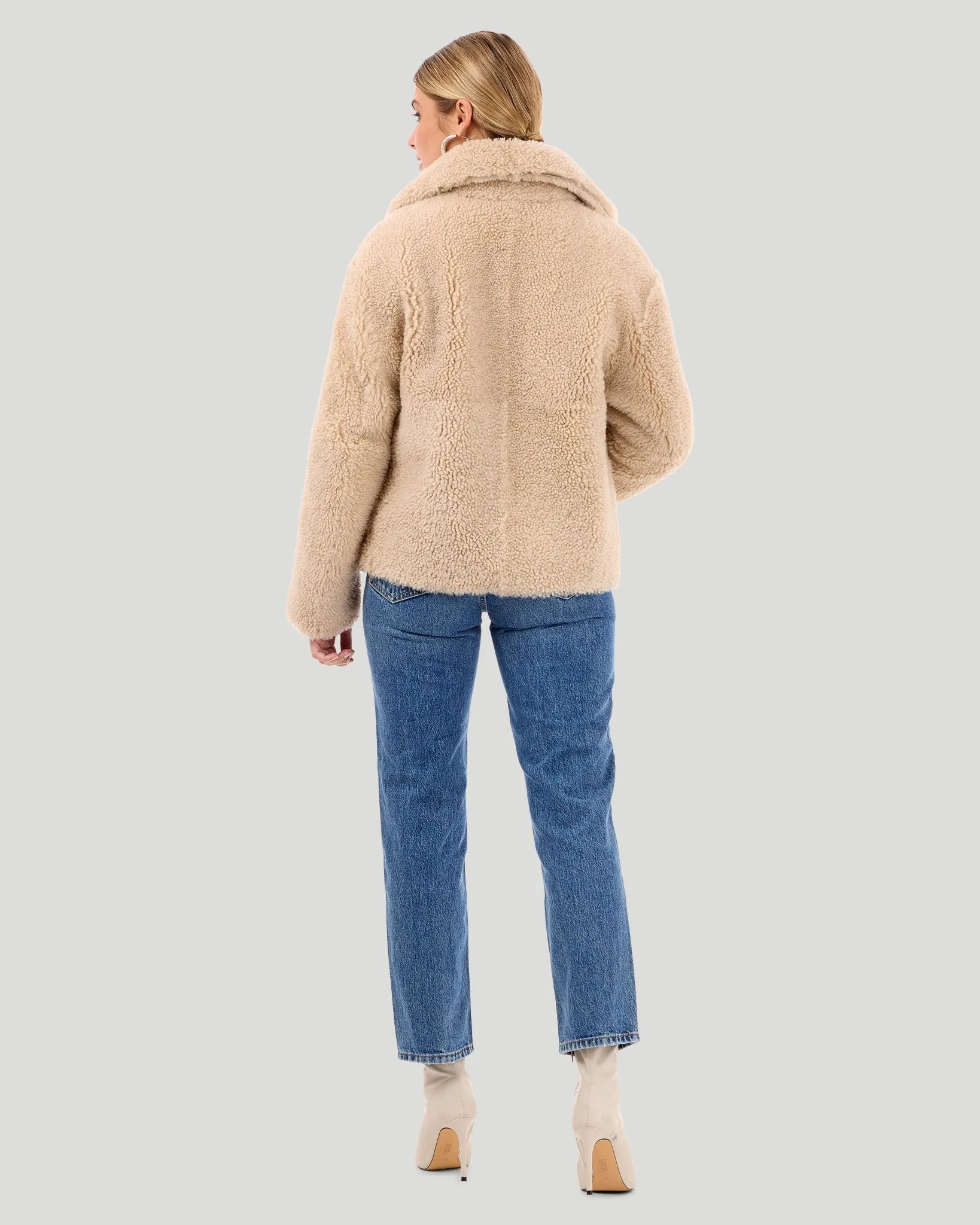 Reversible Long Hair Shearling Lamb Jacket