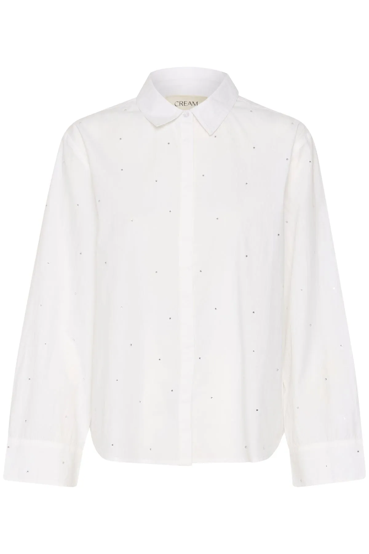 RHINESTONE BLINGY WHITE BUTTON DOWN SHIRT