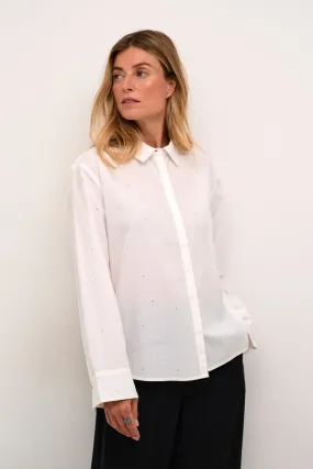 RHINESTONE BLINGY WHITE BUTTON DOWN SHIRT