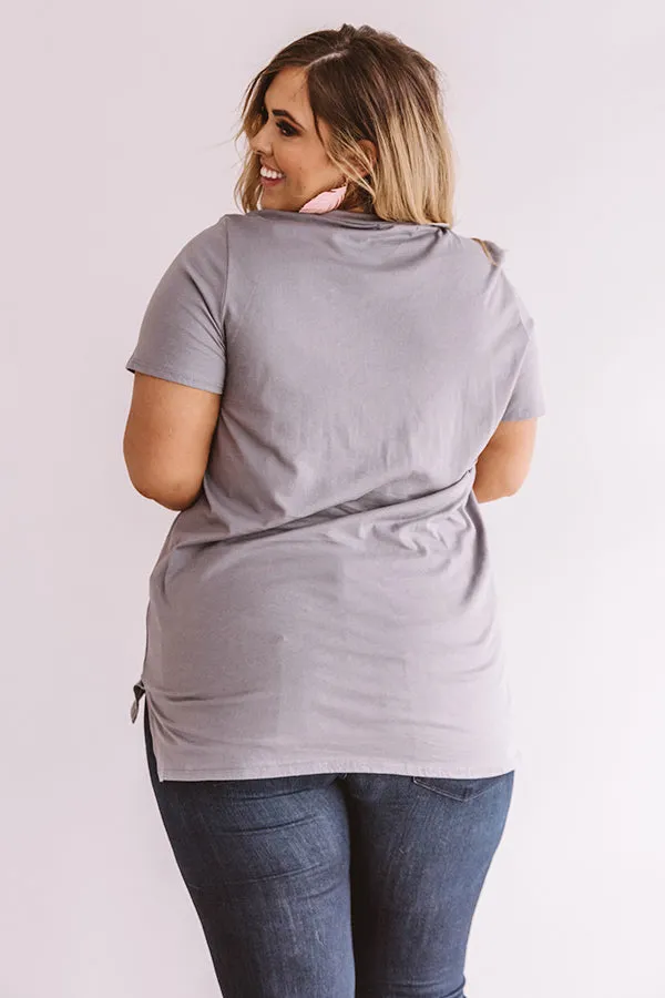 Rock N' Roll Forever Shift Tee In Grey Curves