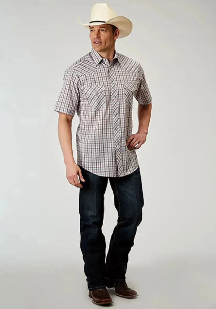 Roper Vintage Plaid (White) - Men's Western Shirt