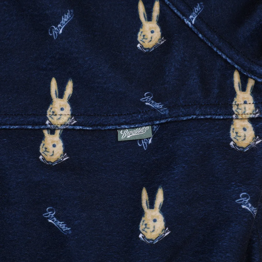 ROYAL FLEECE HOODED JACKET MINI BEAR RABBIT NAVY