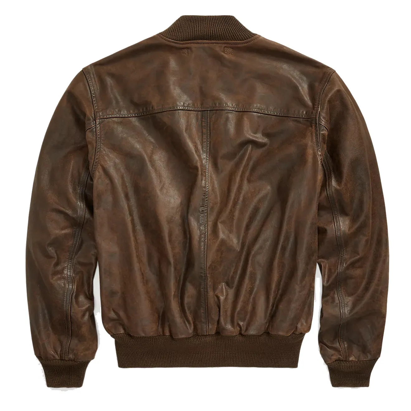 RRL by Ralph Lauren Leather Bomber Jacket Brown