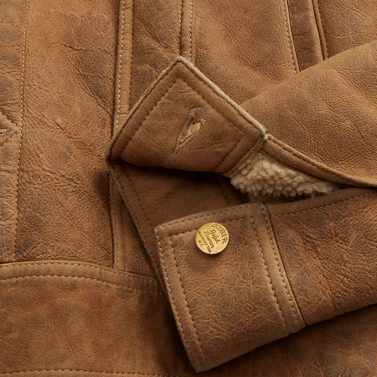 RRL by Ralph Lauren Shearling Jacket Khaki