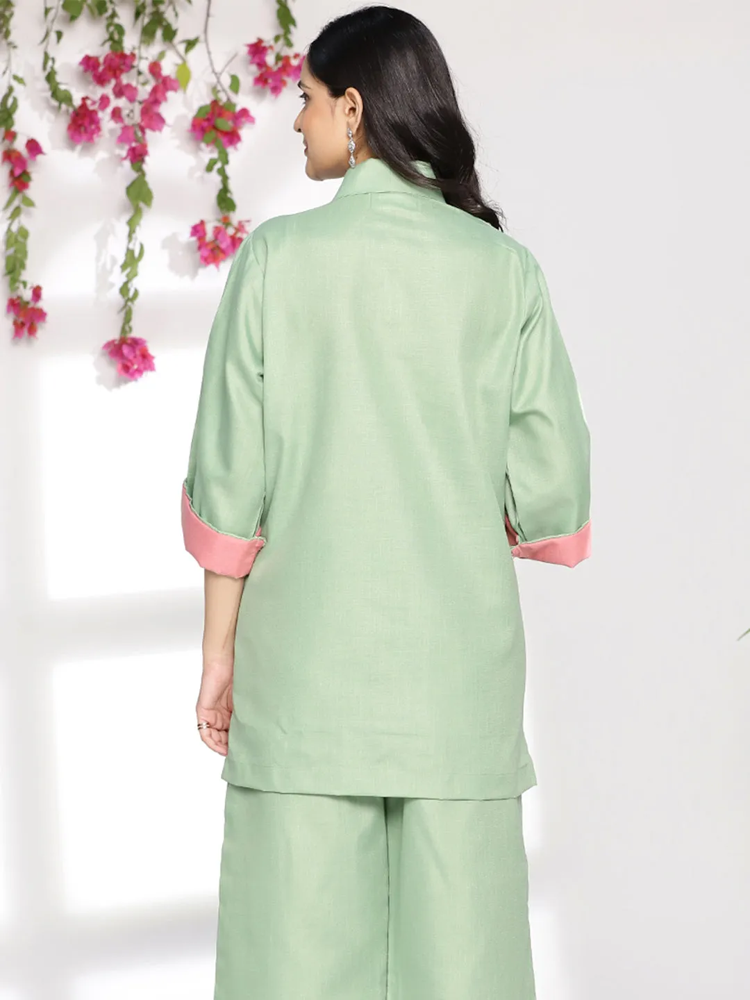 Sagegreen CottonSlub ShirtTop