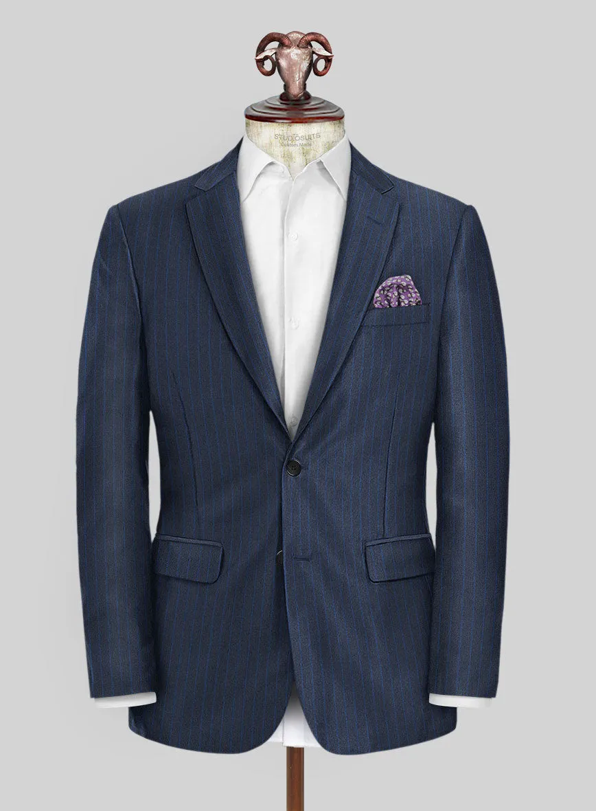 Scabal Londoner Floras Stripe Blue Wool Suit