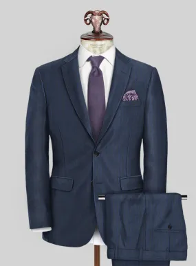 Scabal Londoner Floras Stripe Blue Wool Suit