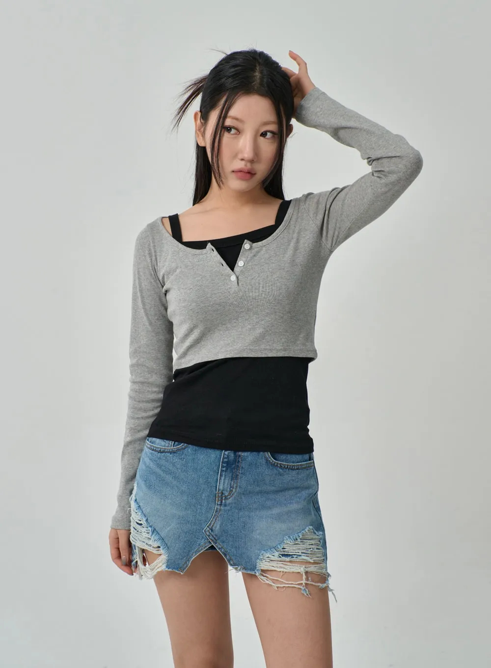 Scoop Neck Cropped Top IF315