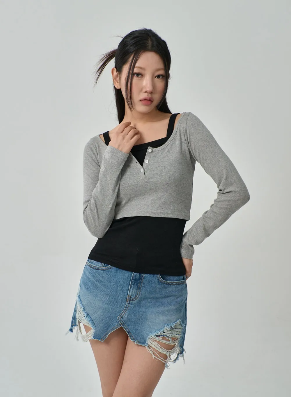 Scoop Neck Cropped Top IF315