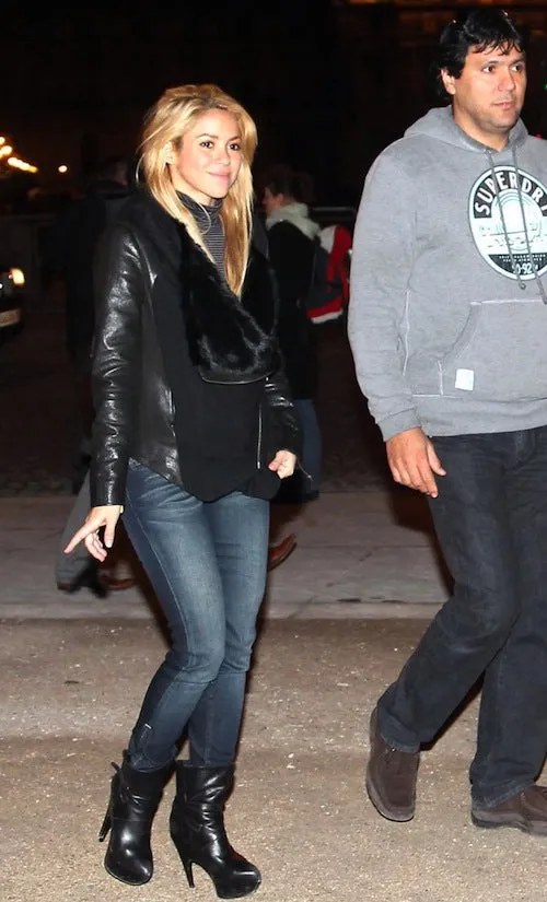 Shakira Brown Fur Winter Leather Jacket