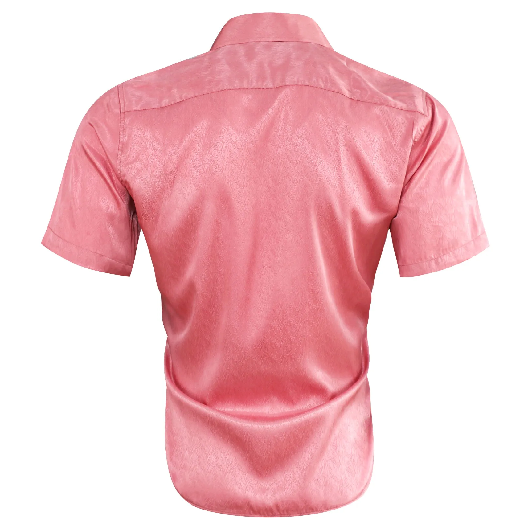 Shock Pink Solid Men's Short Sleeve Shirt