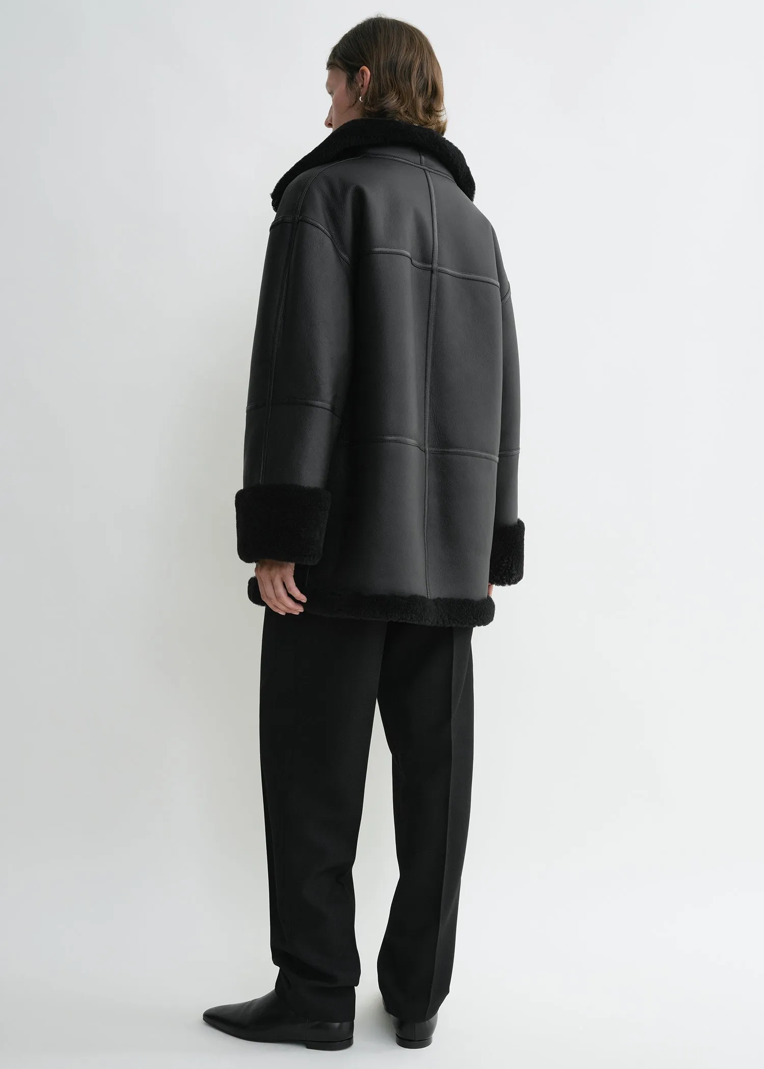 Signature shearling jacket black