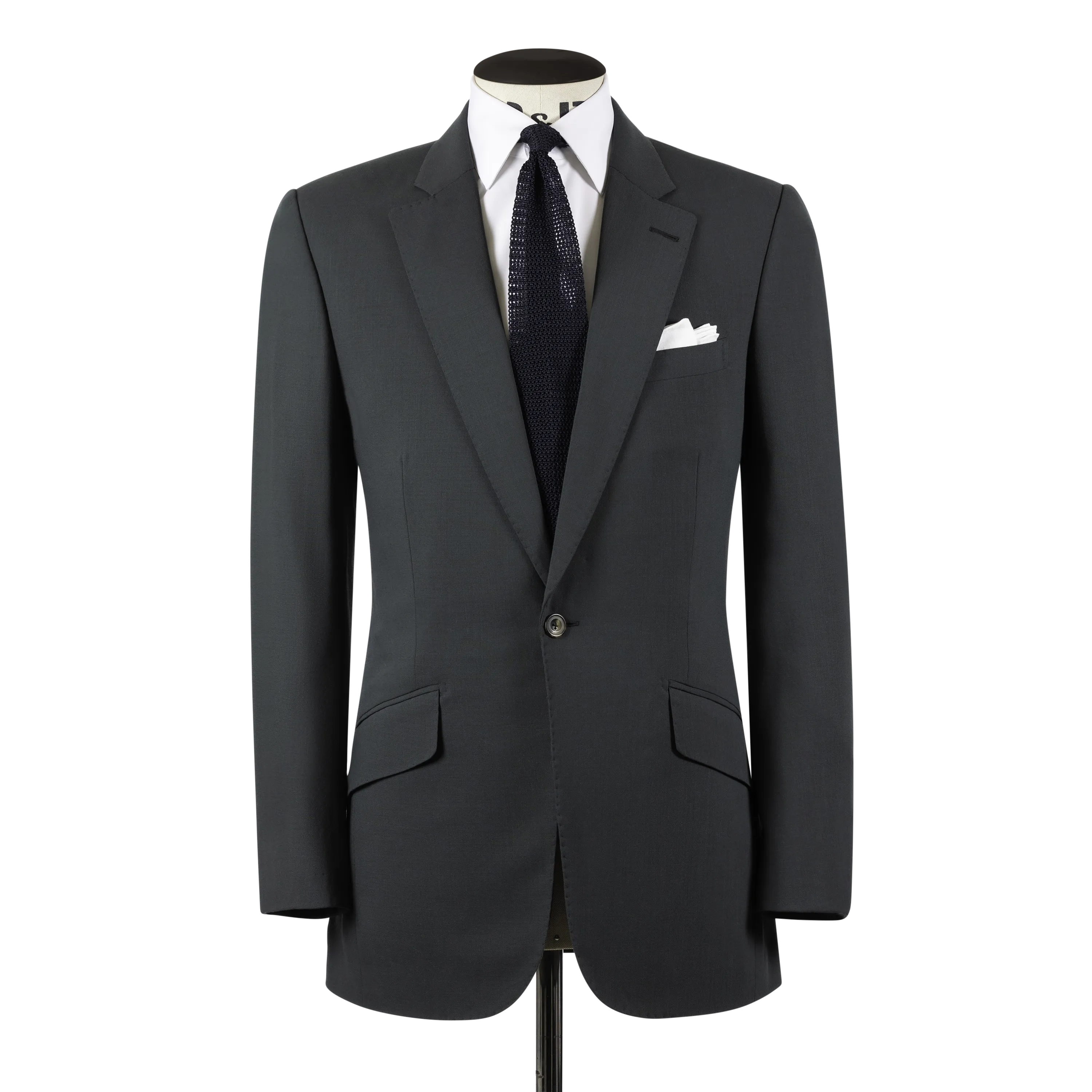 Single Breasted Notch Lapel Suit in Forest Green Tropical Wool