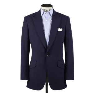 Single Breasted Peak Lapel Suit in Mid Blue Tropical Wool