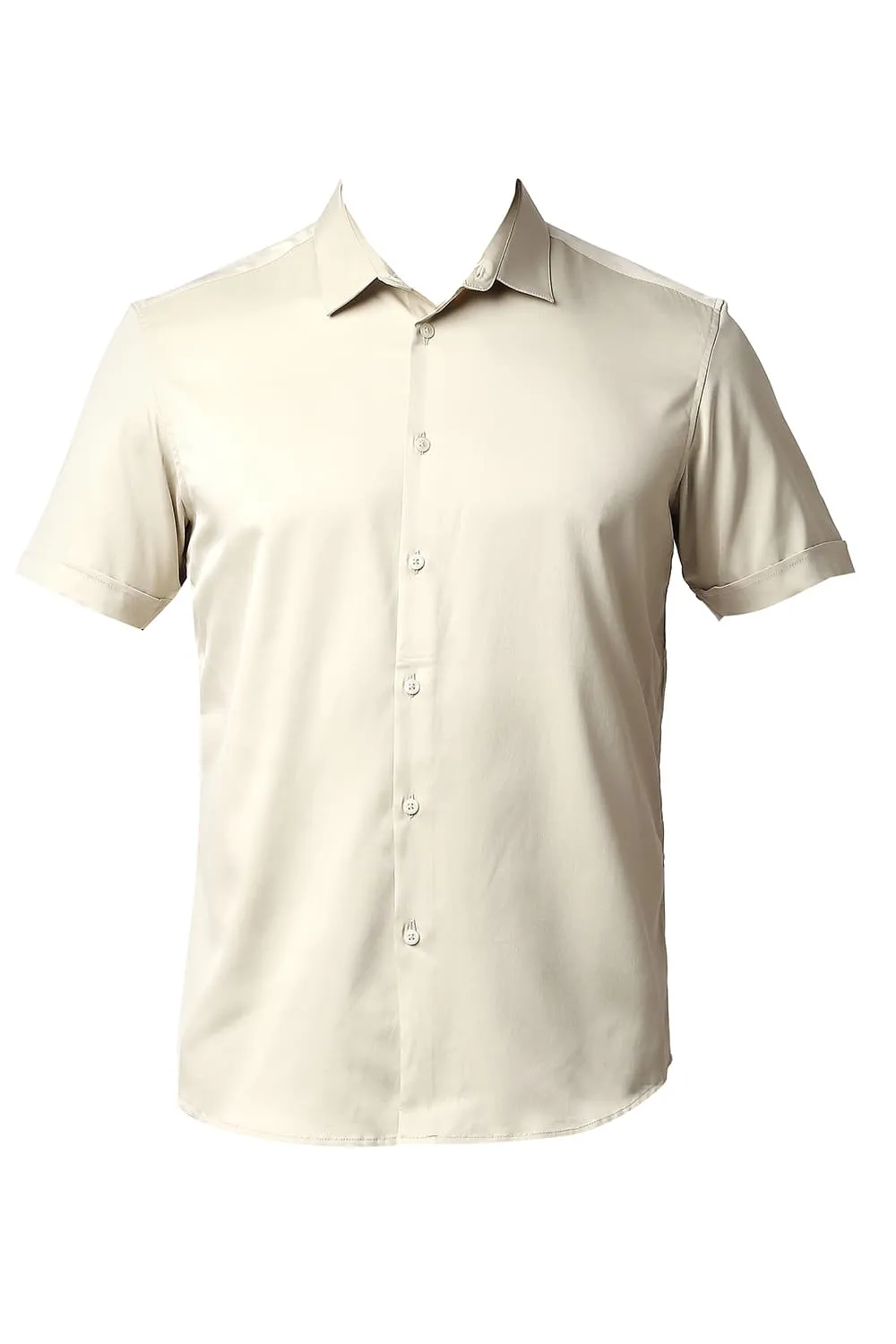 Slim Fit Polyester Stretch Halfsleeves Shirt