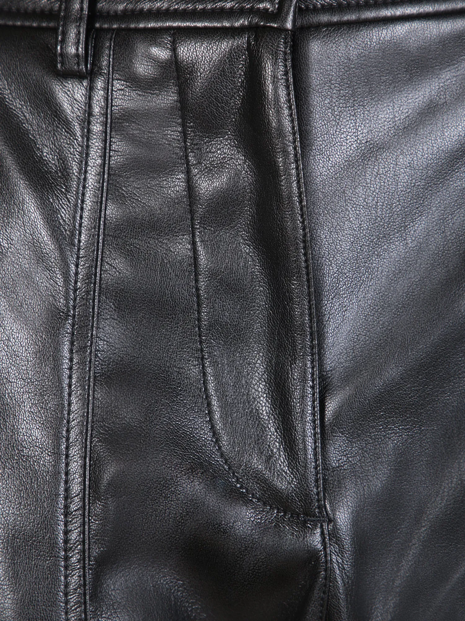 Soft eco leather black cargo trousers