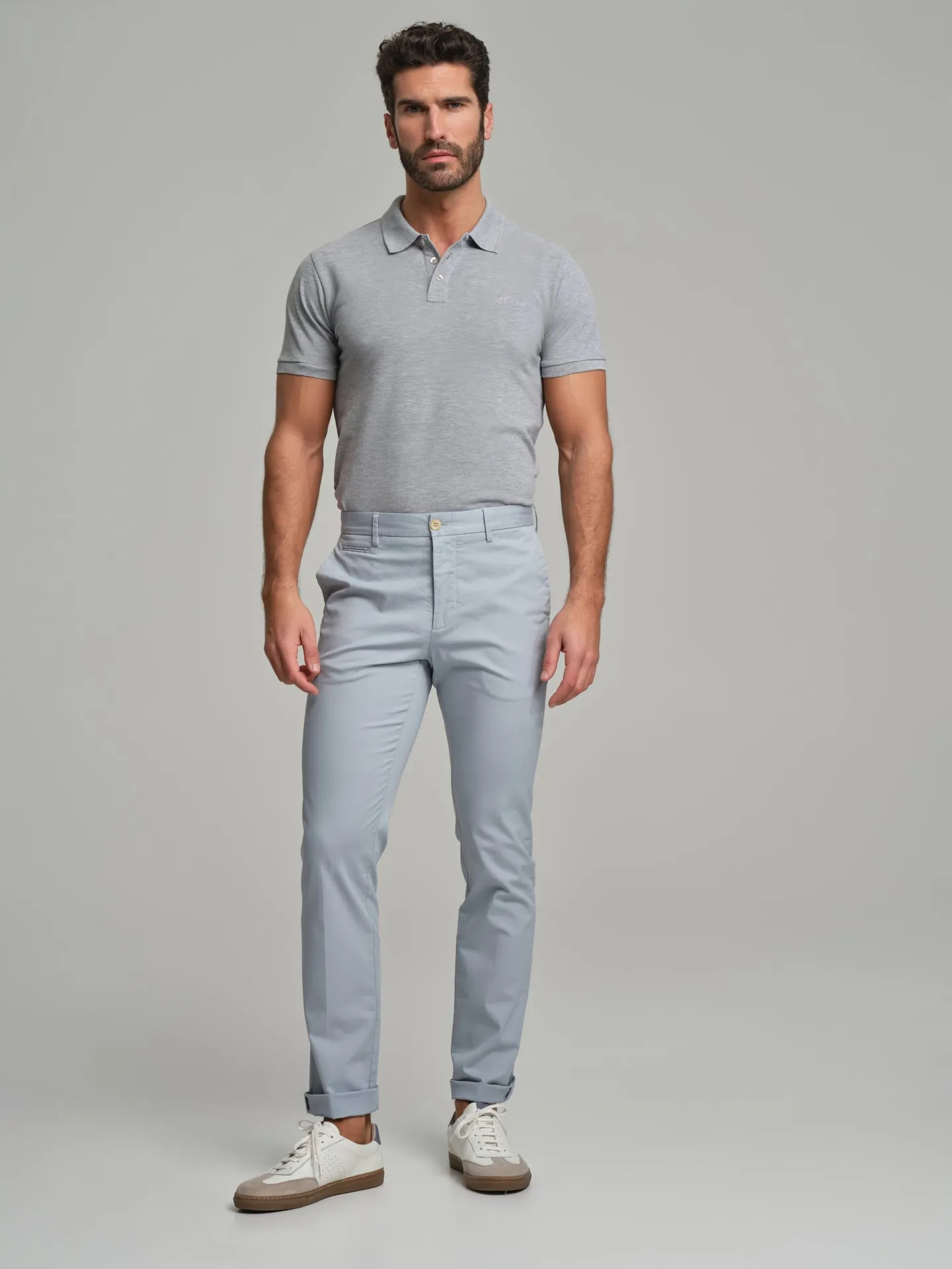 Soft twill garment dye chino trousers