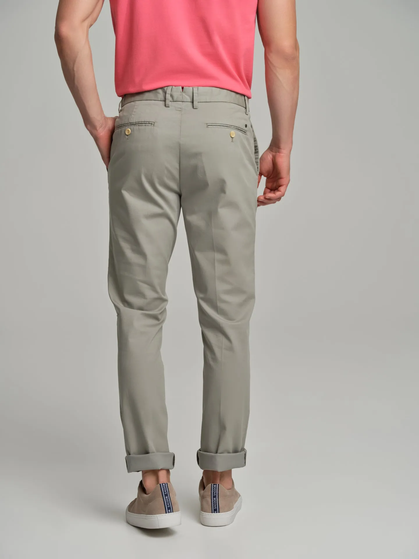 Soft twill garment dye chino trousers