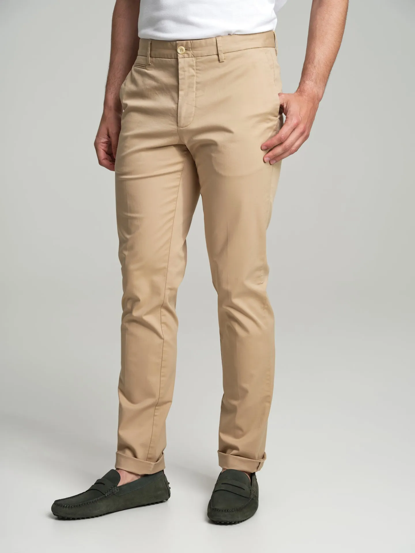 Soft twill garment dye chino trousers