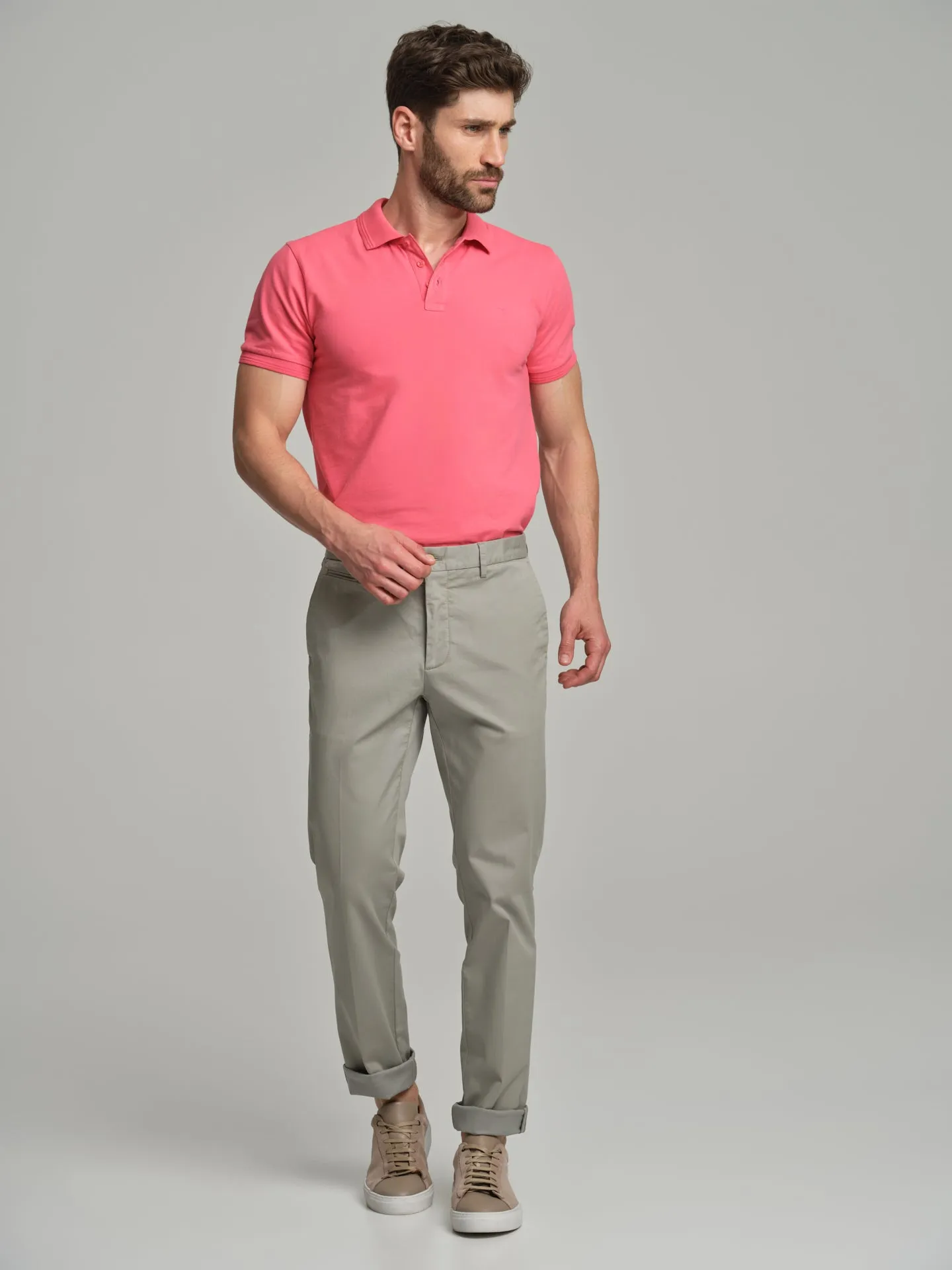 Soft twill garment dye chino trousers