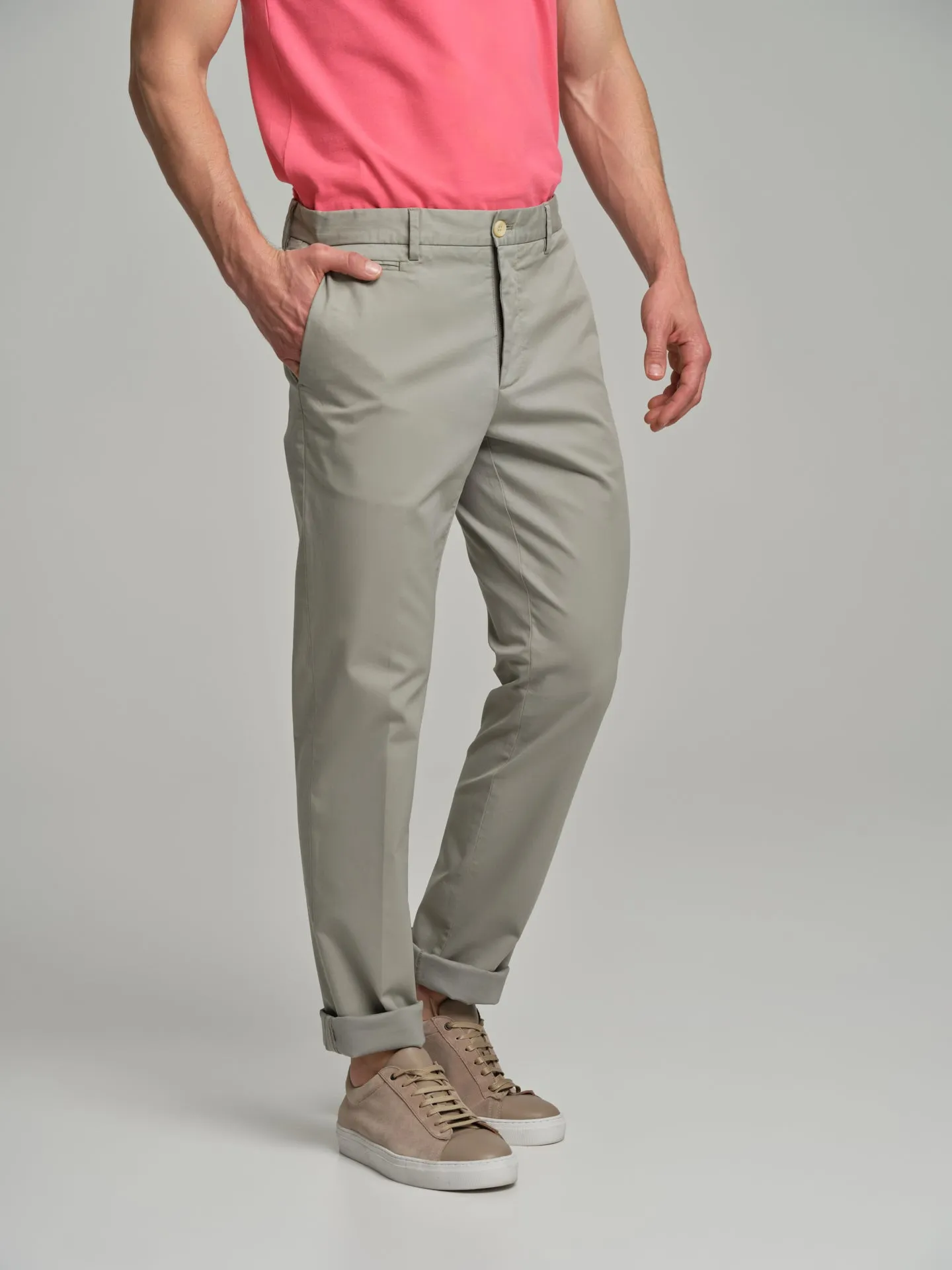 Soft twill garment dye chino trousers