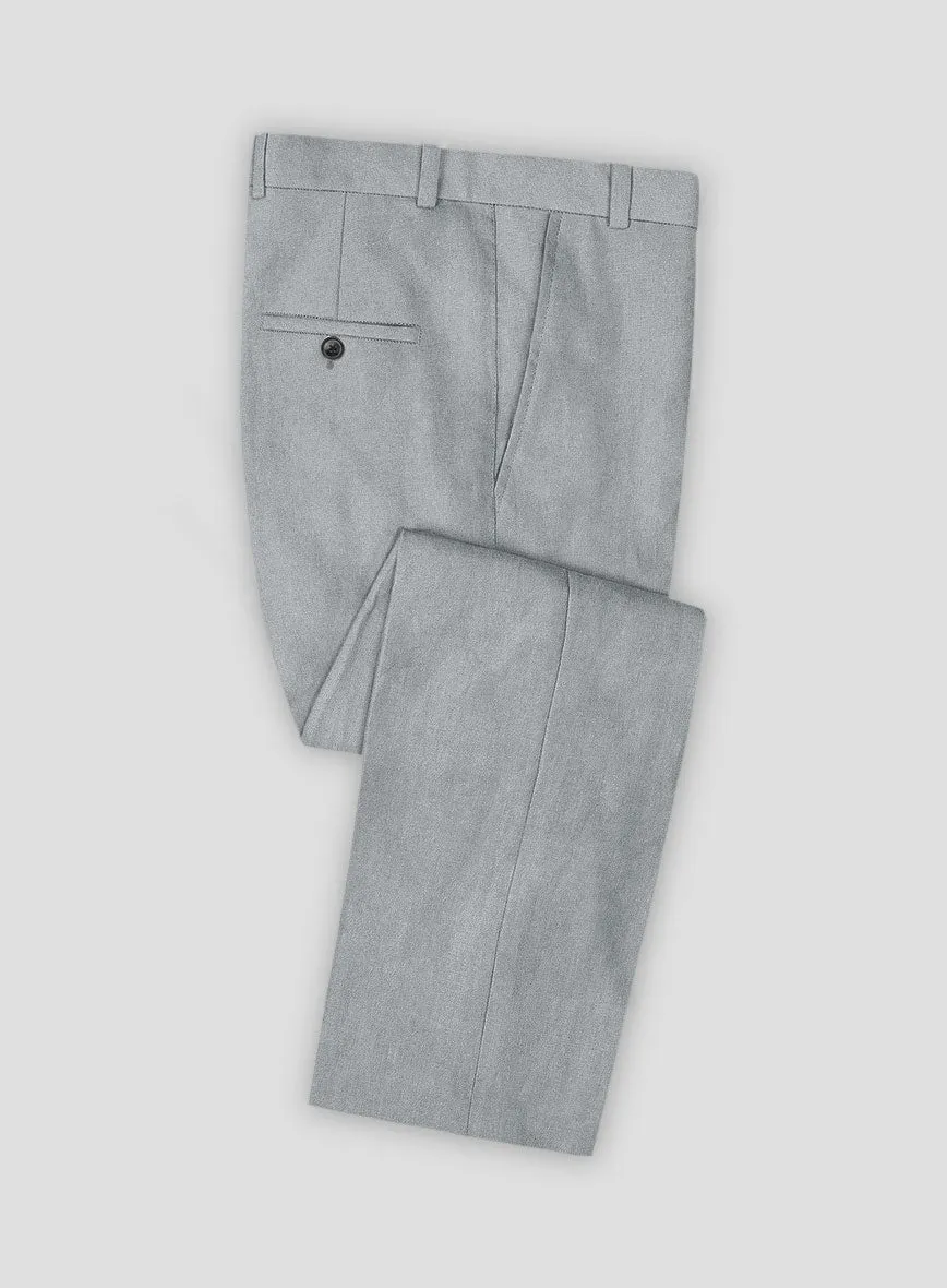 Solbiati Art Du Lin Blue Gray Linen Pants