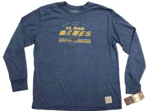 St. Louis Blues Retro Brand Blue Soft Lightweight Long Sleeve Vintage T-Shirt