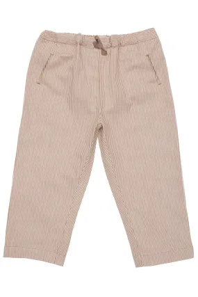 STRIPED YARNDYED PANTS - BEIGE STRIPE