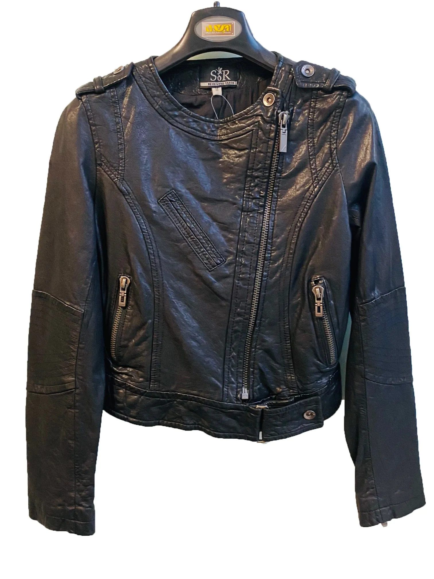 Stylish Vintage Wash Vegetable Tanned Leather Biker Jacket