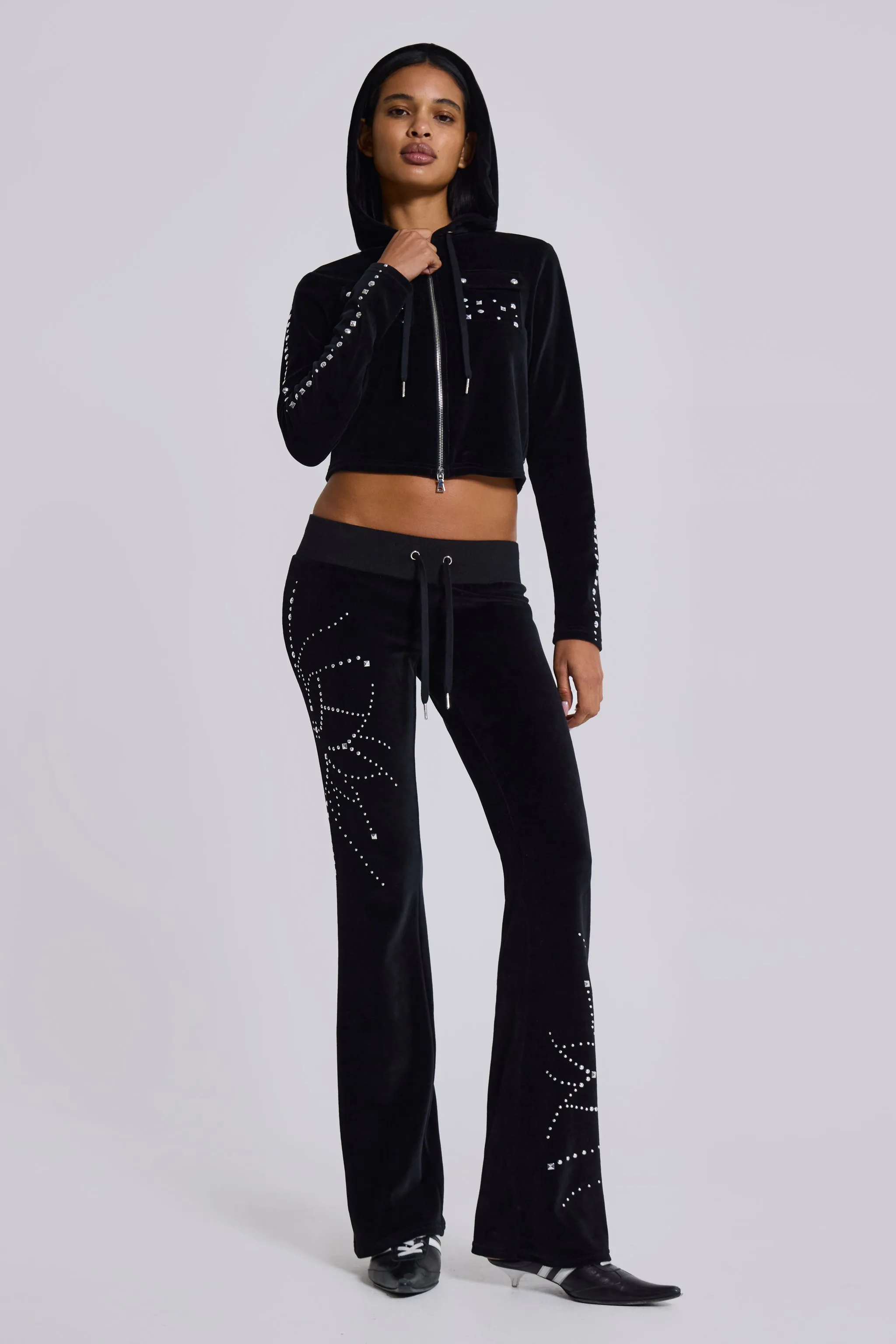 Superset Studded Velour Bootcut Trousers