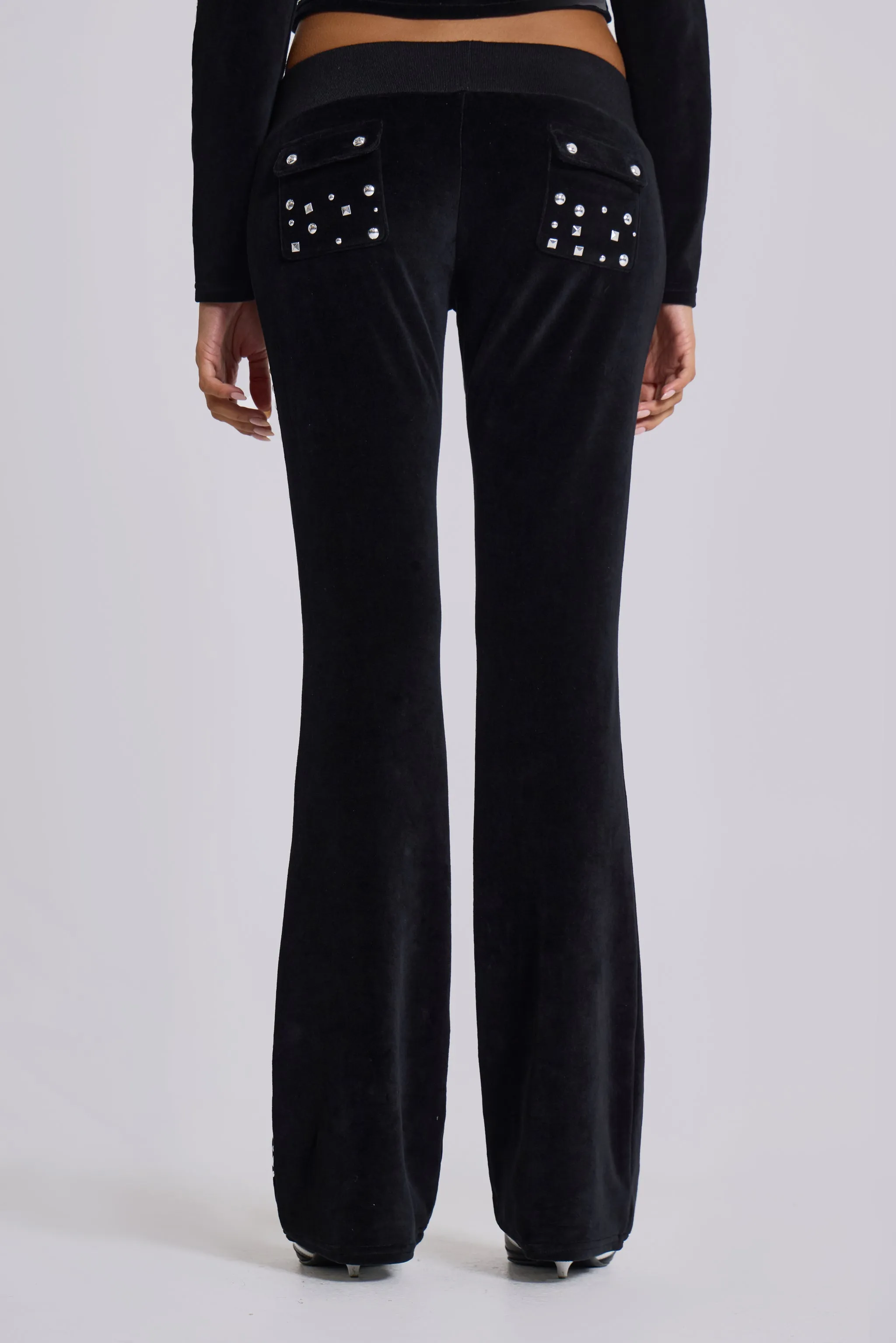 Superset Studded Velour Bootcut Trousers