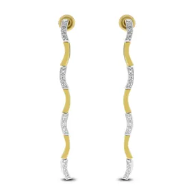 Sway Diamond Earrings (0.25 ct Diamond) in Yellow and White Gold