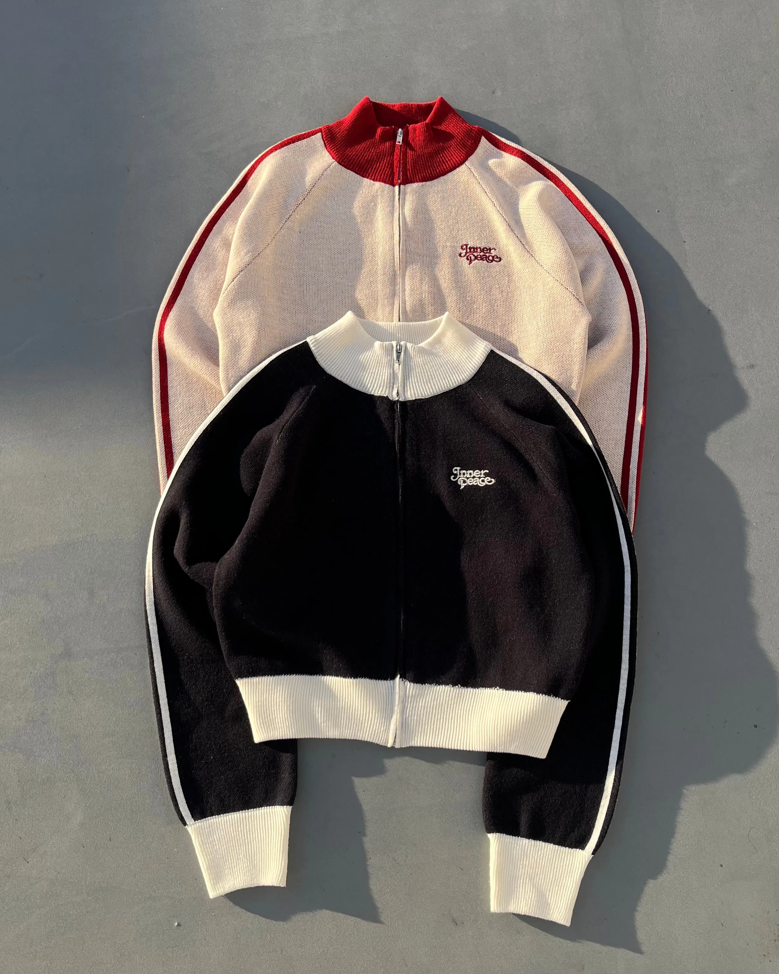 the inner peace knit track jacket