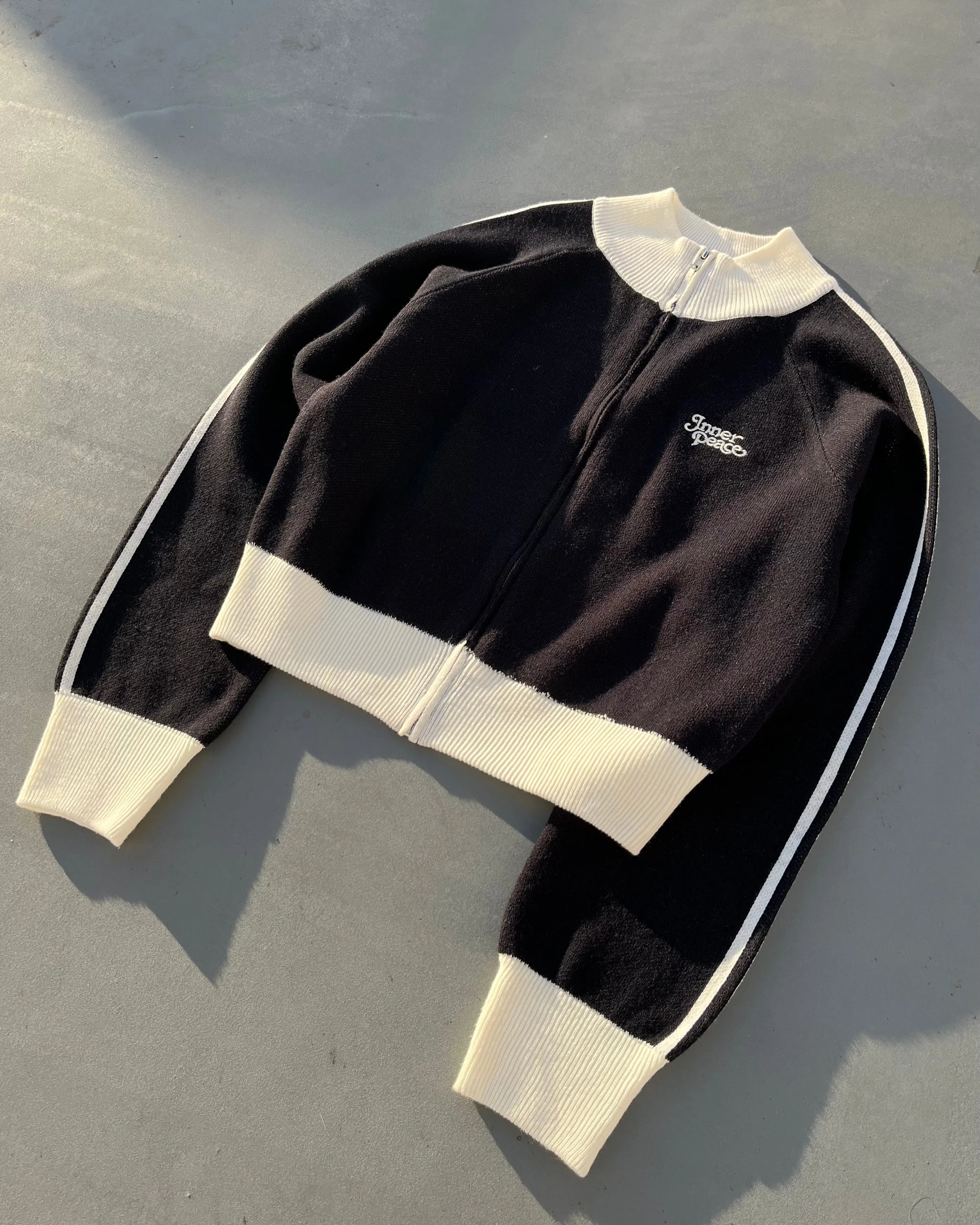 the inner peace knit track jacket