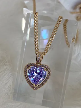 The Mini Lavender Heart Necklace