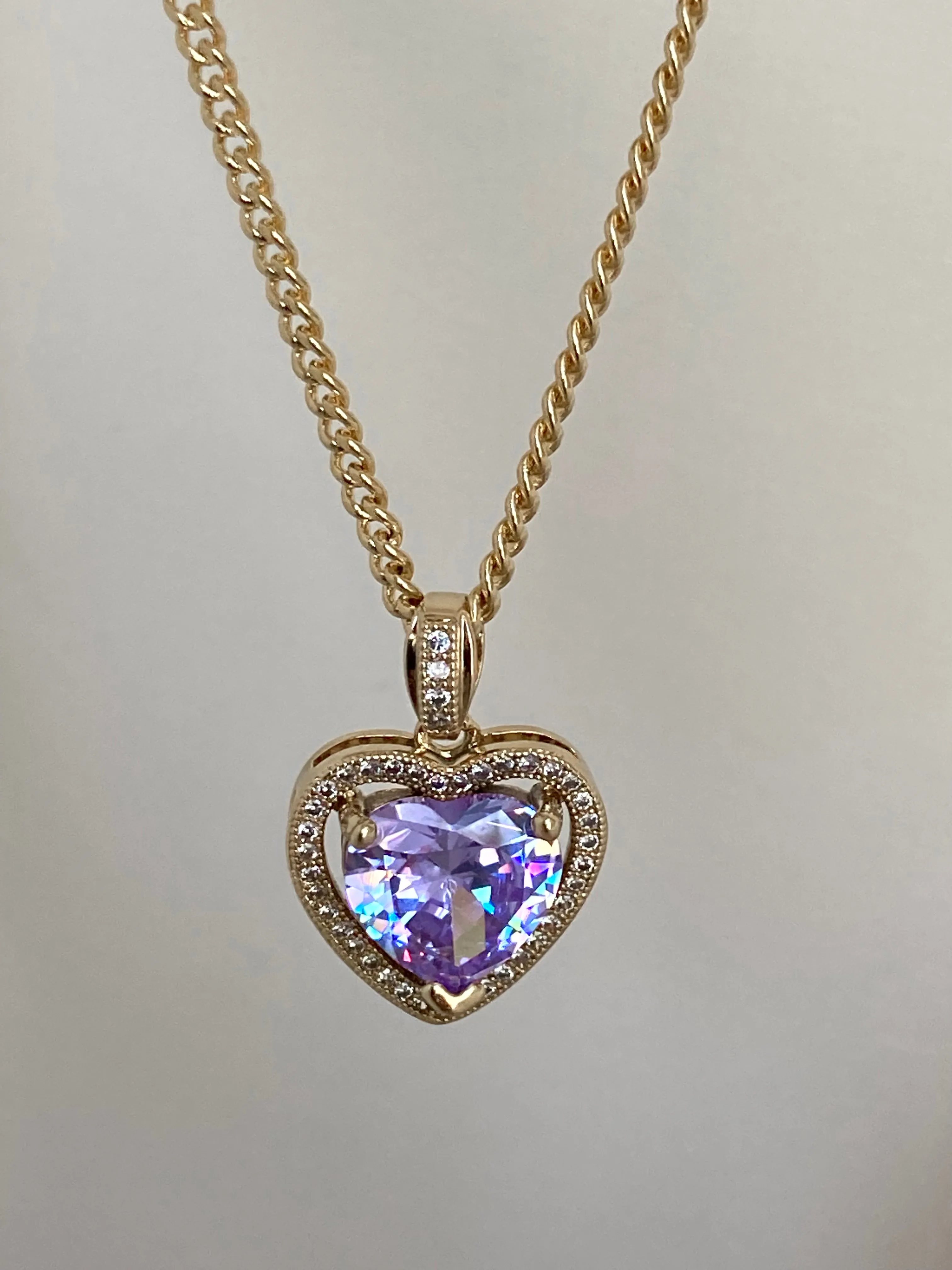 The Mini Lavender Heart Necklace