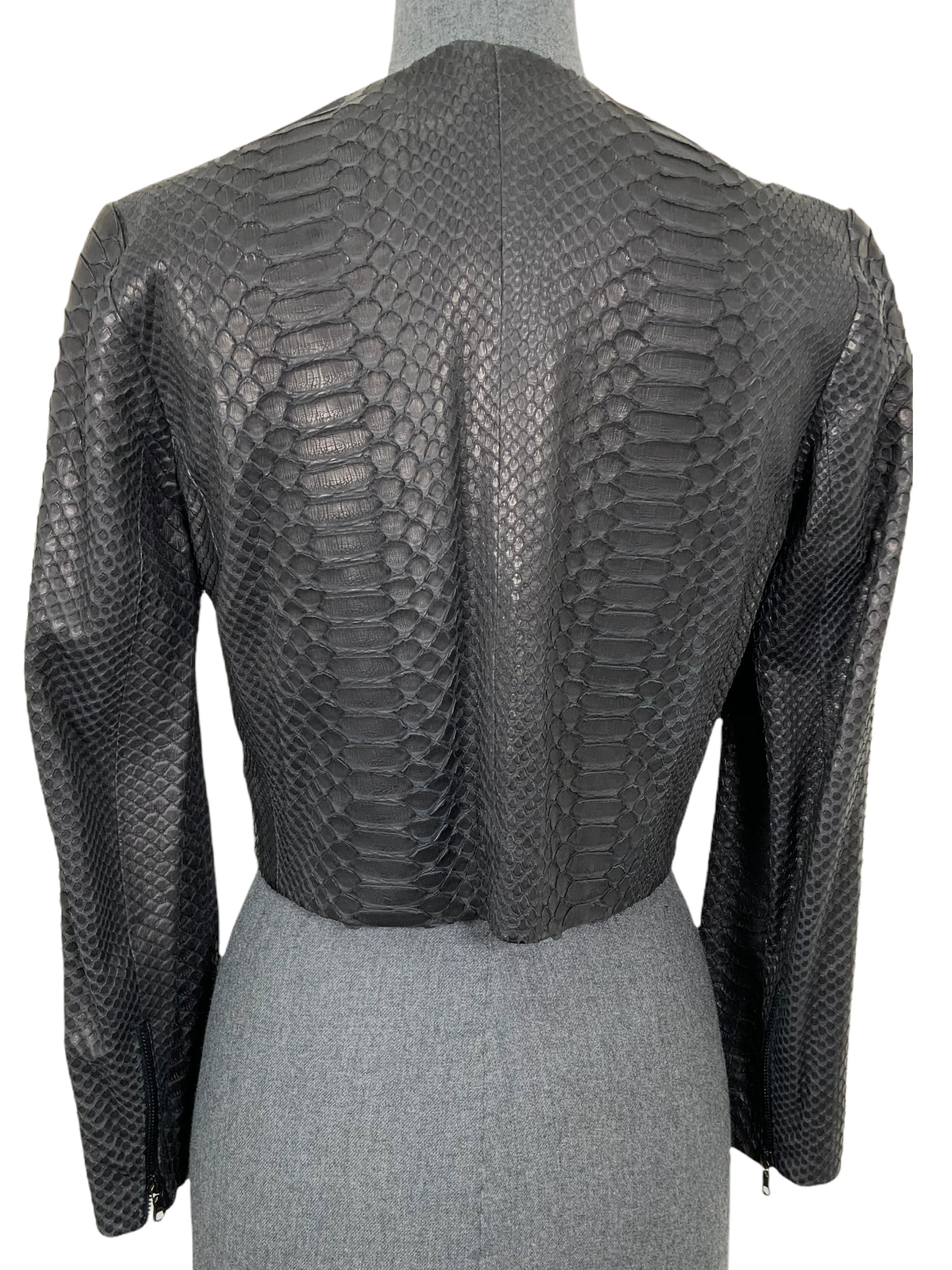 The Row Python Snakeskin Cropped Stanta Jacket Size 6