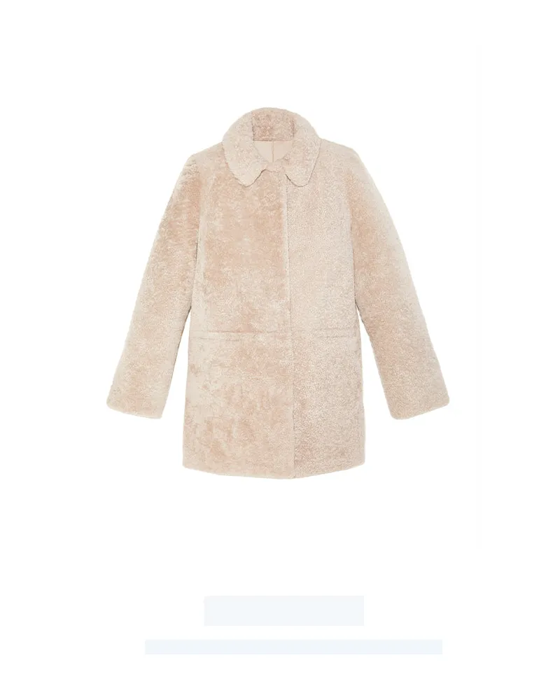 The Stasia Reversible Patent Shearling Jacket