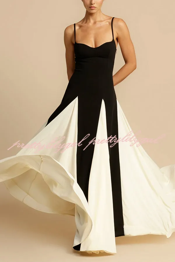 Timeless Elegance Panelled Tulle A-line Slip Maxi Dress