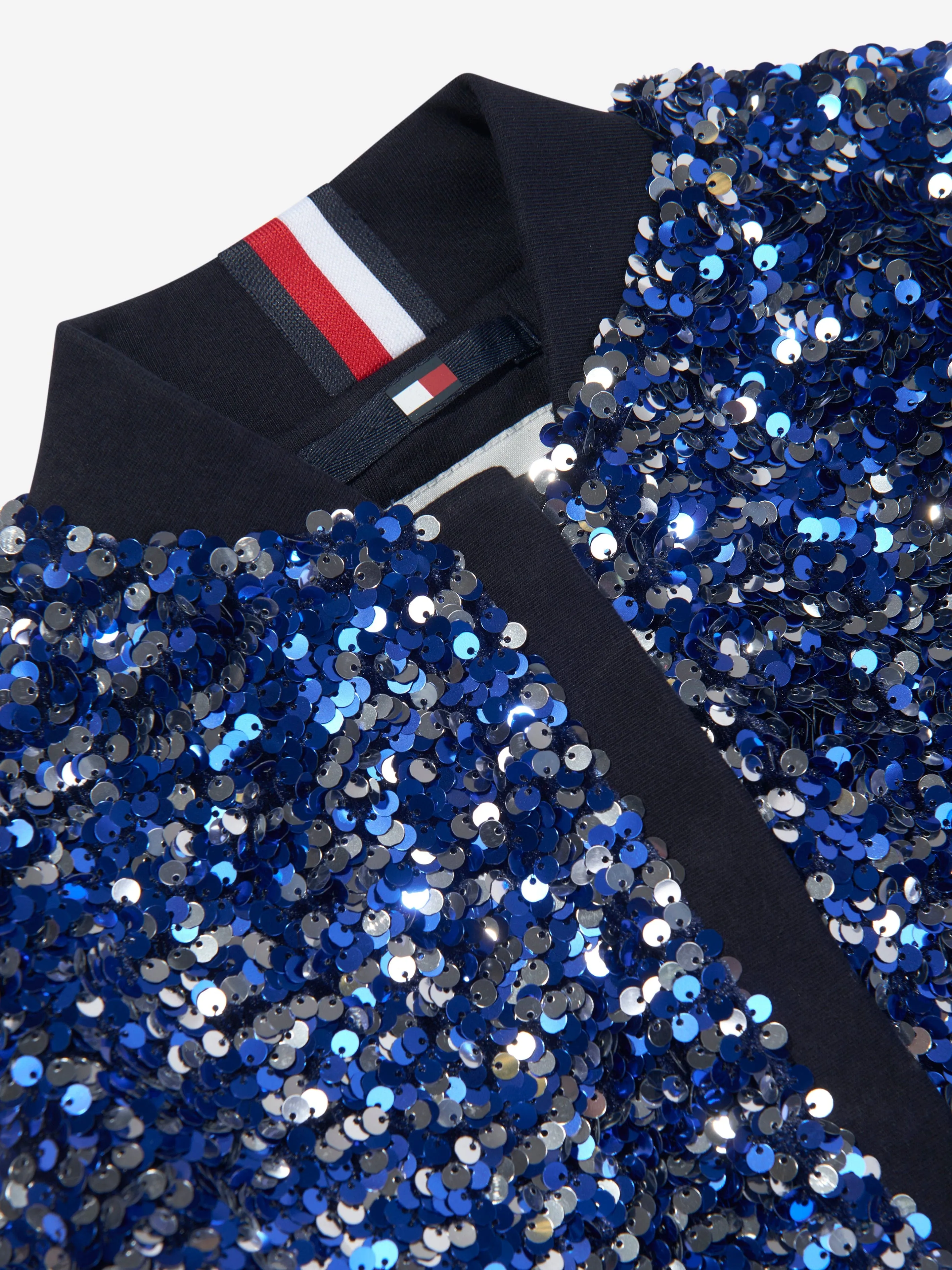 Tommy Hilfiger Girls Sequin Varsity Jacket in Blue