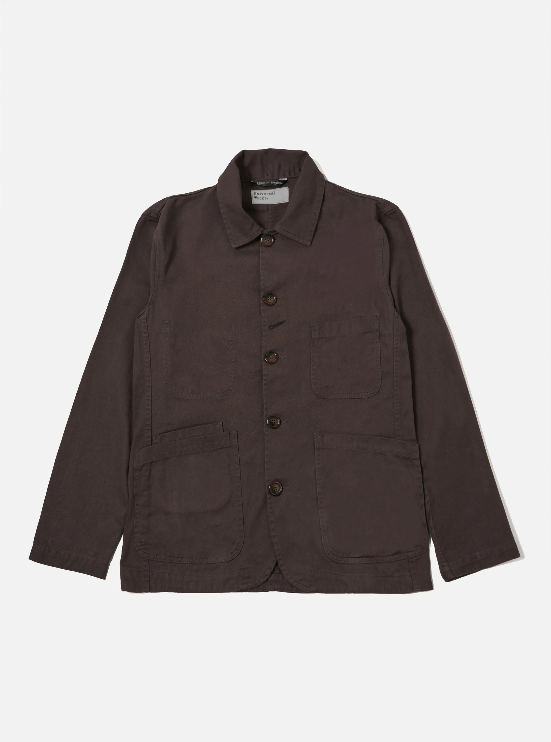 Universal Works Bakers Jacket in Brown Byron Twill