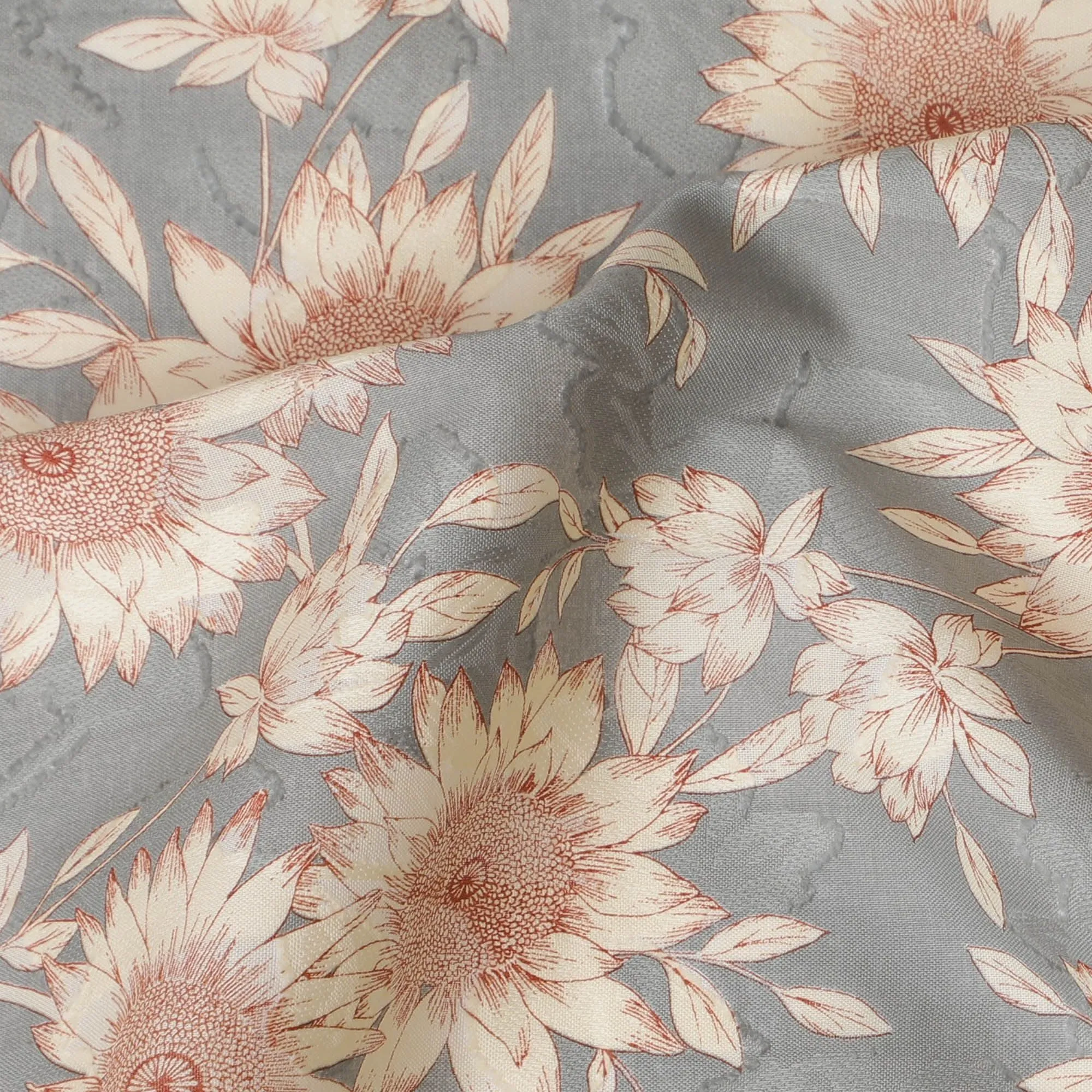 Uragiri Grey Dandelion Cotton Voile Fabric - Authentic Japanese Print-D17742