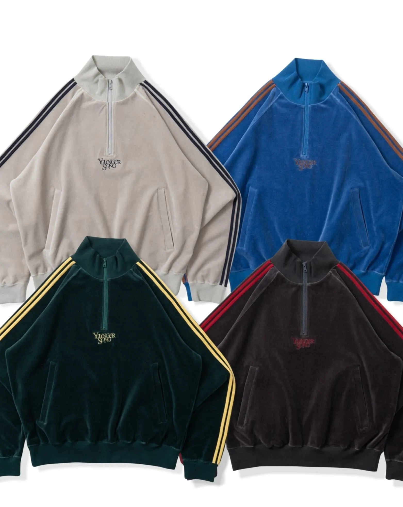 velours half zip track jacket