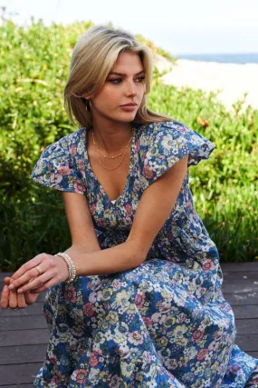 Vintage Garden Floral Midi Dress