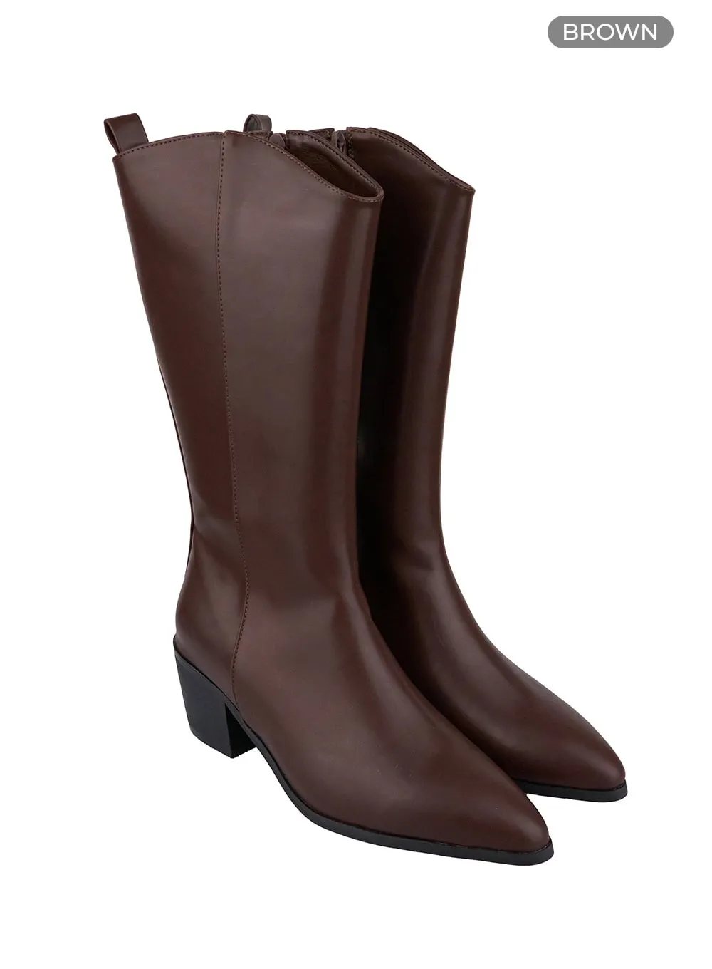 Western Leather Middle Boots IS427